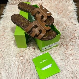 Sam Edelman Bay Sandal, Saddle leather, LIKE NEW WITH BOX